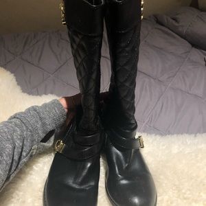 Girls Michael Kors Black Quilted Boots